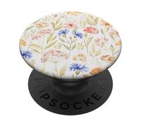 Watercolor floral pattern. Hand painted flowers. PopSockets Adhesive PopGrip