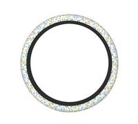 Watercolor Floral Plants Pattern Steering Wheel Cover