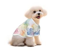 Watercolor Floral Print Print Cotton Dog T Shirt Breathable Soft Pet Clothes, for Small Medium Large Dogs Cats