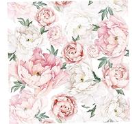 Watercolor Floral Wallpaper Peel and Stick Self-Adhesive Removable Peony Wallpaper Roll for Cabinet Living Room DIY Decor 17.7" x 118