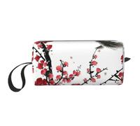 Watercolor Flower Fish Ink Prints Travel Makeup Bag Makeup Pouch, Portable Simple Zippered Makeup Organizer Case for Women