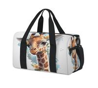 Watercolor Flower Giraffes Sport Duffel Bags for Kids Girls Boys Women Men Overnight Weekender Travel Bag Tote Carry Gym Casual Duffel Bags