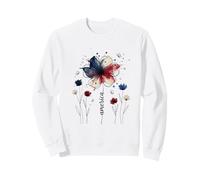 Watercolor Flower Patriotic Floral Illustration Design Sweatshirt