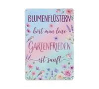 Watercolor Flower Whisper Refined Earthy Metal Tin Sign