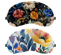 Watercolor Flower with Green Leaves 2-Pack Light-Blocking Soft Breathable Eye Masks Sleep Mask Eye Patch