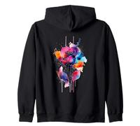 Watercolor Flower Zip Hoodie