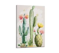 Watercolor Flowering Cactus Group Flower Poster Decorative Painting Canvas Wall Posters And Modern Family Bedroom Decor 20x30inch(50x75cm)