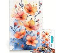 Watercolor Flowers 1000-piece Jigsaw Puzzles Brain Training Fun Tight Interlock No Gaps Bonding Activity for Loved Ones (50x75cm)