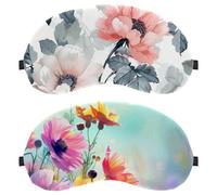 Watercolor Flowers 2-Pack Light-Blocking Soft Breathable Sleeping Mask Eye Patch