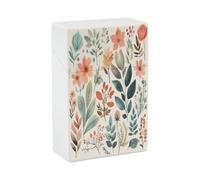 Watercolor Flowers Cigarette Case Normal Size 20 Capacity Style Cigarette Holder Case Waterproof Cigarette Case Portable Travel Cigarette Storage Box for Smoking Accessories