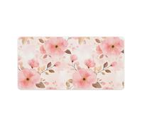Watercolor Flowers Desk Mat with Stitched Edge Non-Slip Rubber Base Mouse Pad Office Supplies 30x60cm