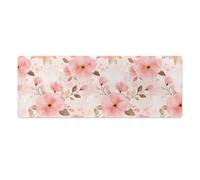 Watercolor Flowers Desk Mat with Stitched Edge Non-Slip Rubber Base Mouse Pad Office Supplies 30x80cm