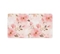 Watercolor Flowers Desk Mat with Stitched Edge Non-Slip Rubber Base Mouse Pad Office Supplies 40X75cm
