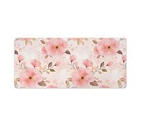 Watercolor Flowers Desk Mat with Stitched Edge Non-Slip Rubber Base Mouse Pad Office Supplies 40x90cm