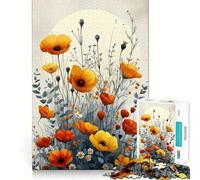 Watercolor Flowers Jigsaw Puzzle 1000 Mental Recall Game High Accuracy Cutting Craft Interactive Brain Challenge for Home (50x75cm)