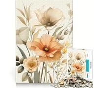 Watercolor Flowers Jigsaw Puzzle 1000 Recall Fun Play Advanced Laser Cutting Tech Holiday Indoor Entertainment Toy (38x52cm)