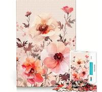 Watercolor Flowers Jigsaw Puzzles 1000 Pieces Focus Boost Fun Laser Cut for Flawless Fit Bonding Activity for Loved Ones (50x75cm)