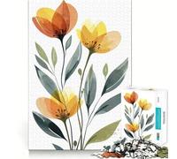 Watercolor Flowers Jigsaws for Adults1000 Pieces Brain Memory Game Fine Cut Premium Finishing Engaging Way to Pass Free Hours (38x26cm)