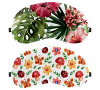 Watercolor Flowers Mashroom 2-Pack Light-Blocking Soft Breathable Sleep Mask Eye Patch Eye Cover