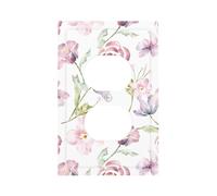 Watercolor Flowers Modern Single-Gang Switch Wall Plate â€“ Premium Pc Material Decorative Cover with Full-Panel Printed Design, Easy Installation for Residential & Commercial Use