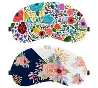 Watercolor Flowers Pattern 2-Pack Light-Blocking Soft Breathable Sleeping Mask Eye Patch