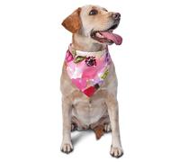 Watercolor Flowers Pink FuchsiaDog Bandanas Cat Puppy Scarfs Washable Pet Handkerchief