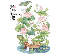 Watercolor Flowers Wall Decals Removable Spring Floral Butterfly Bird Wall Stickers Girls Bedroom Living Room Nursery Wall Decor,lotus