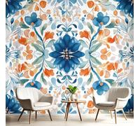 Watercolor Flowers Wallpaper250×175 Cm Easy to Cleanabstract Art Style Silk Wallpaper Home Decoration, Mixed Colors DIY Living Bedroom Decor, Does Not Include Glue