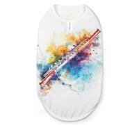 Watercolor Flute Music Dog Shirt Sleeveless Pet Clothes Summer T-Shirts Tank Top for Small Puppy Cat