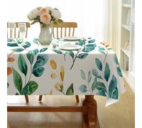 Watercolor Foliage Wipeable Tablecloths Rectangular 132x274 cm (54x108 Inch), Botanical Table Cloth, Waterproof Polyester Fabric Table Cover, Natural Gradient Decorations for Sommer Spring, P-192