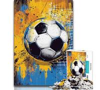 Watercolor Football 1000 Piece Jigsaw Puzzles for Adults & Teens,Brain Teaser Game Wall Decoration Unique Birthday And Xmas Gifts 38x26cm