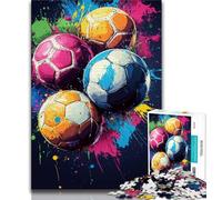 Watercolor Football Jigsaw Puzzles for Teenagers 1000 Jigsaws,Stress Reliever Difficult Challenge Suitable for Desktop Decoration (75x50cm)