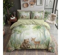 Watercolor Forest Bedding Set 1 Super King Duvet Cover & 2 Pillowcases