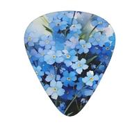 Watercolor Forget Me Not Flowers,12 Pcs Guitar Pick,3 Different Thickness Plectrums for Acoustic Guitar Bass Ukulele (0.46mm 0.96mm 0.71mm)
