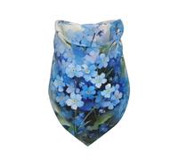 Watercolor Forget Me Not Flowers,Bib Scarf Triangle Hood Adjustable Pet Scarf Washable Hood Suitable for Small, Medium and Large Dogs and Cats