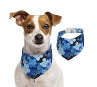 Watercolor Forget Me Not Flowers,Pet Bib Scarf Cats Dog Bandana Dogs Towel Bib Adjustable Pet Scarf,S