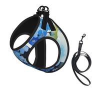 Watercolor Forget Me Not Flowers,Pet Harness,Adjustable Reflective Dog Harness,Pet Leash Vest,M