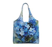 Watercolor Forget Me Not Flowers,Reusable Tote Bags Grocery Bags Large Capacity Canvas Shopping Shoulder bag