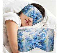 Watercolor Forget Me Not Flowers, Sleep Mask for Home Travel, Full Eye Covers Light Blocking Eye Mask Sleep Eye and Ear Muffs