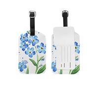 Watercolor Forget-Me-Not Luggage Tag for Girl Women Kid Travel Baggage Tag Leather 1 Piece