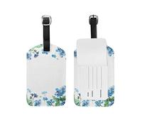 Watercolor Forget MeFlowers Luggage Tag for Girl Women Kid Travel Baggage Tag Leather 1 Piece