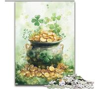Watercolor Four-leaf Clover 1000 Piece Jigsaw Puzzle for Adults Teens, Educational Stress Relief Toy for Is Ideal As A Gift for The Whole Family (26x38cm)