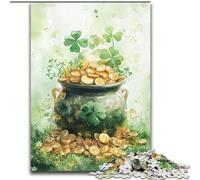 Watercolor Four-leaf Clover Jigsaw Puzzles for Adults, Decompressing Intellectual Educational Toy Educational Game for Birthday, Chrismas (50x75cm)
