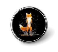 Watercolor Fox Round Brooches Colorful Fashion Button Pins Badge for Backpacks Shirts Scarf