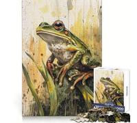 Watercolor Frog Portrait Jigsaw Puzzles for Adults 1000 Piece Improve Memory Calm Recreation Laser Cut Unique Xmas Gift (38x26cm)