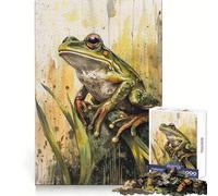 Watercolor Frog Portrait Jigsaws 1000 Pieces for Adults Focus Ability Mindful Escape Interlock Well Meaningful Gift (50x75cm)