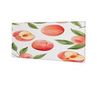 Watercolor Fruit Peach Extended Mouse Pad Large Desk Mat with Non Slip Rubber Base Stitched Edges Gaming Mouse Pad for Keyboard Office Home 30 x 80 CM