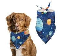 Watercolor Galaxy Solar System Cute Dog Bandana Triangle Adjustable Washable Cat Scarf Pet Accessories