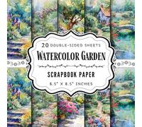 Watercolor Garden Scrapbook Paper: 20 Double Sided Decorative Craft Paper Sheets | Ideal for Collage, Origami, Mixed Media Art, DIY Projects, & More | Premium Color | 8.5" x 8.5"