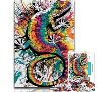 Watercolor Gecko 1000 Piece Jigsaw Puzzles for Teenagers Gifts,family Fun Games Is Ideal As A Gift for The Whole Family 75x50cm